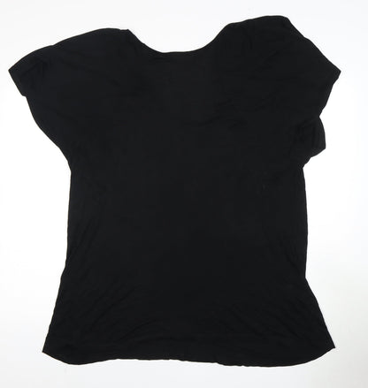 Amy Jones Women's Black Studded Tee, Size 14, Dolman Sleeve