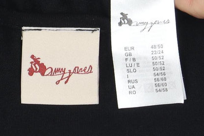 Amy Jones Women's Black Studded Tee, Size 14, Dolman Sleeve