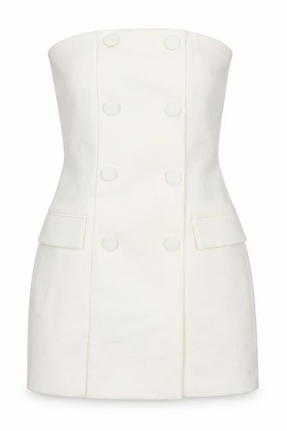 H&M Women Ivory Strapless Bodycon Dress Size 8