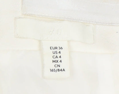 H&M Women Ivory Strapless Bodycon Dress Size 8