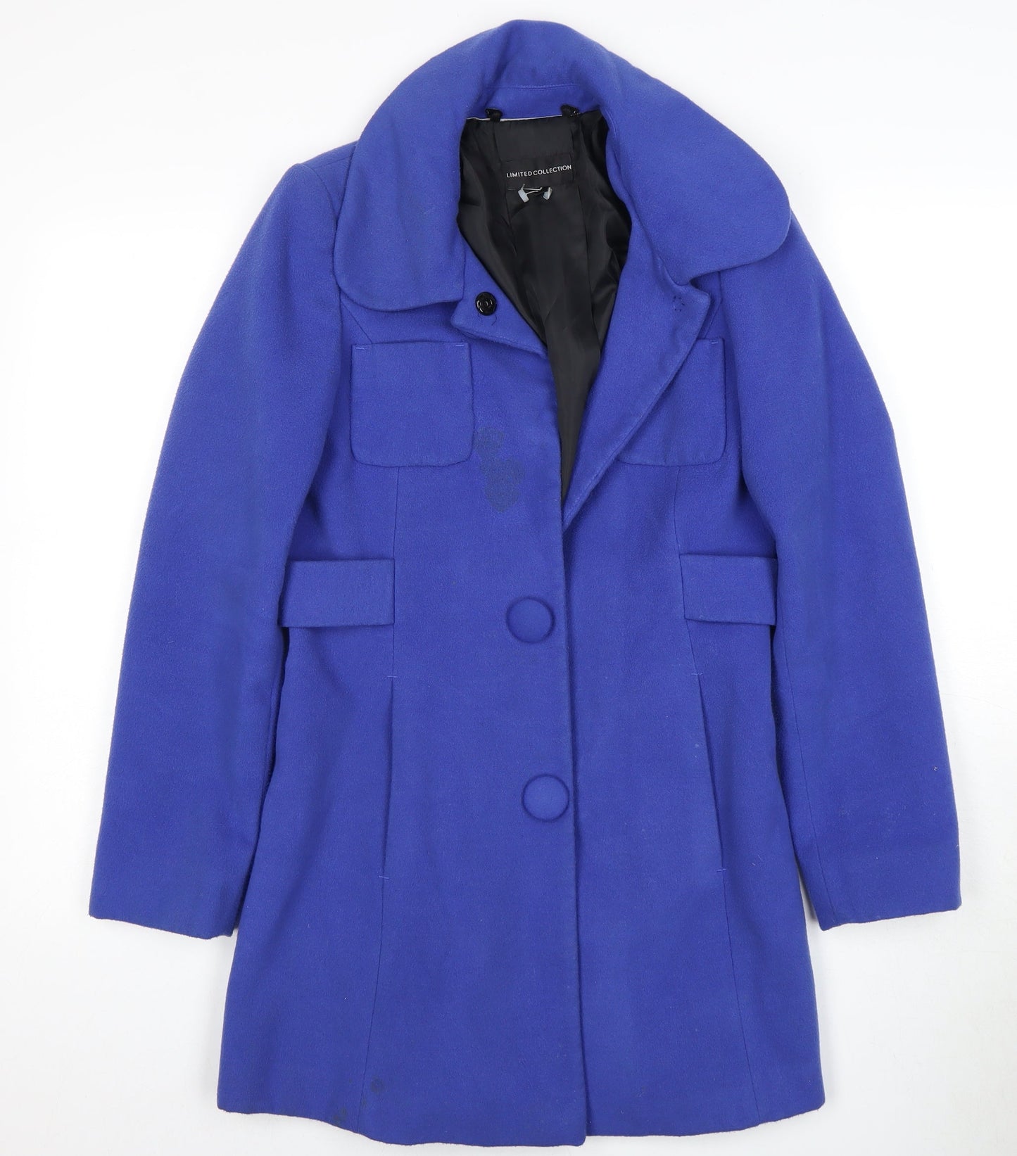Womens UK Size 10 Marks and Spencer Blue Overcoat