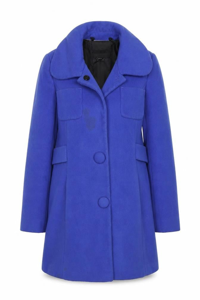 Womens UK Size 10 Marks and Spencer Blue Overcoat