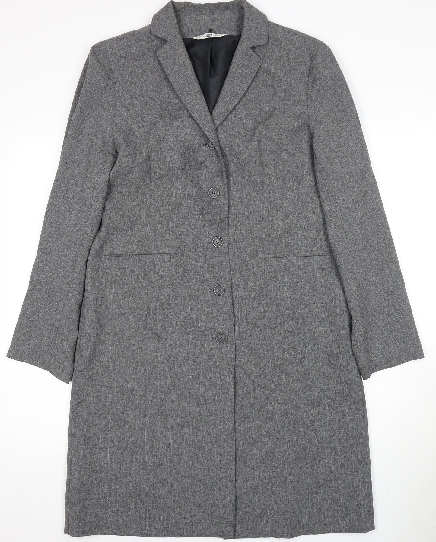 Womens UK Size 12 New Look Grey Overcoat
