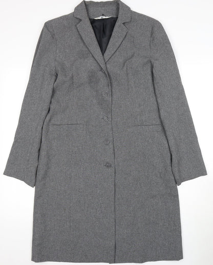 Womens UK Size 12 New Look Grey Overcoat