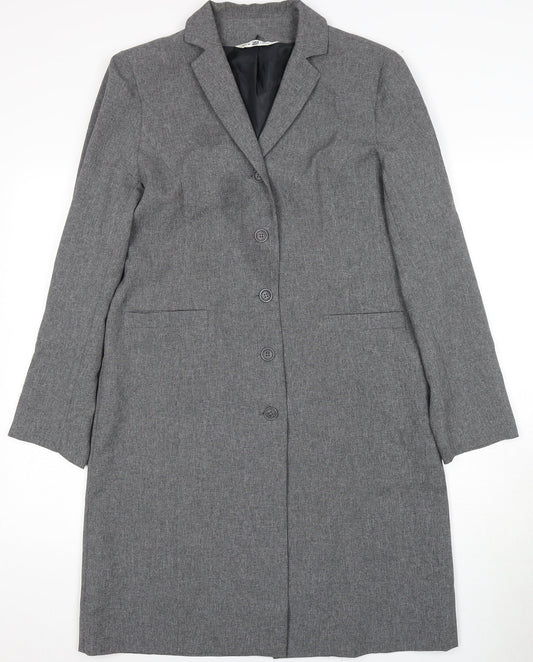 Womens UK Size 12 New Look Grey Overcoat
