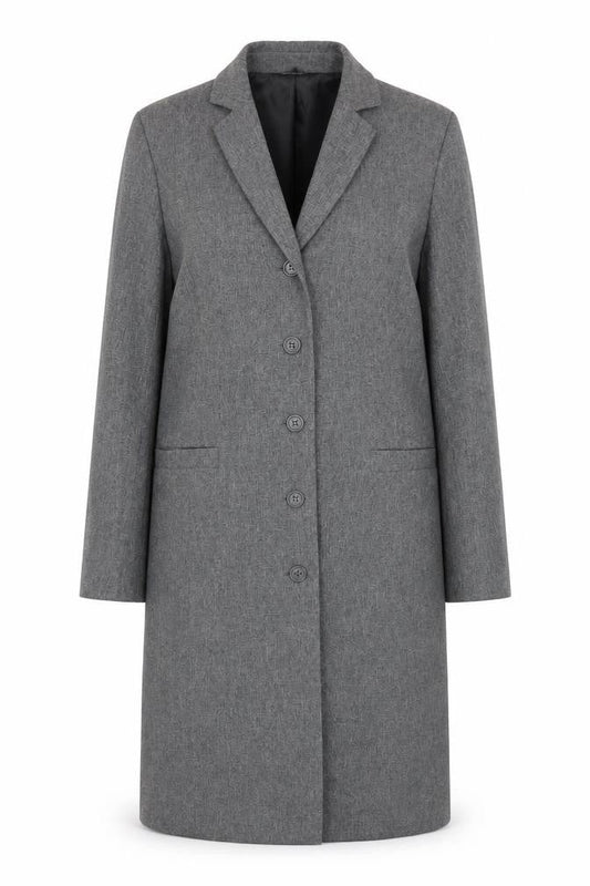 Womens UK Size 12 New Look Grey Overcoat