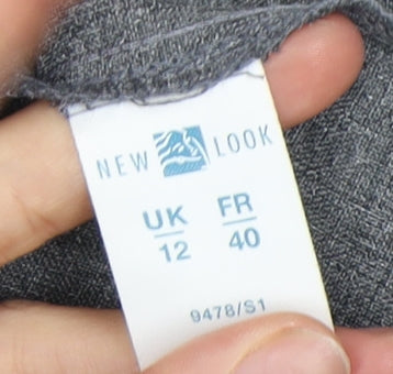 Womens UK Size 12 New Look Grey Overcoat