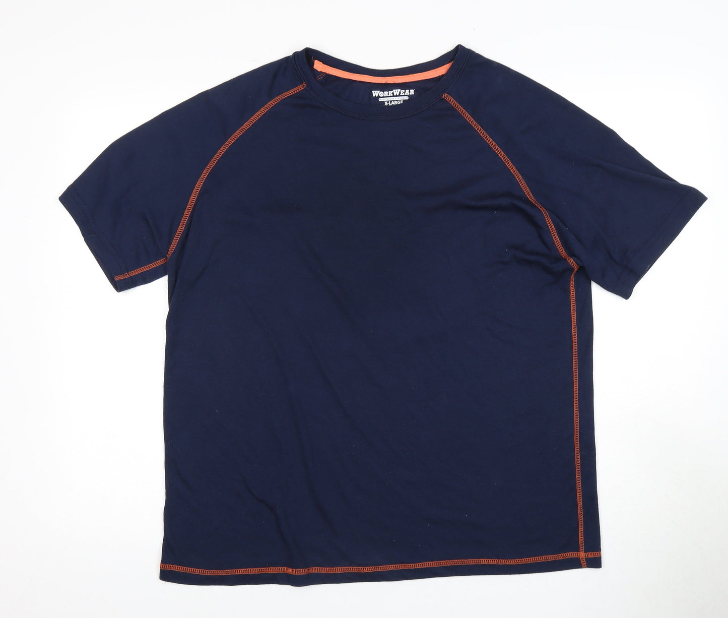 WorkWear Men's XL Blue T-Shirt, Short Sleeve, Crew Neck