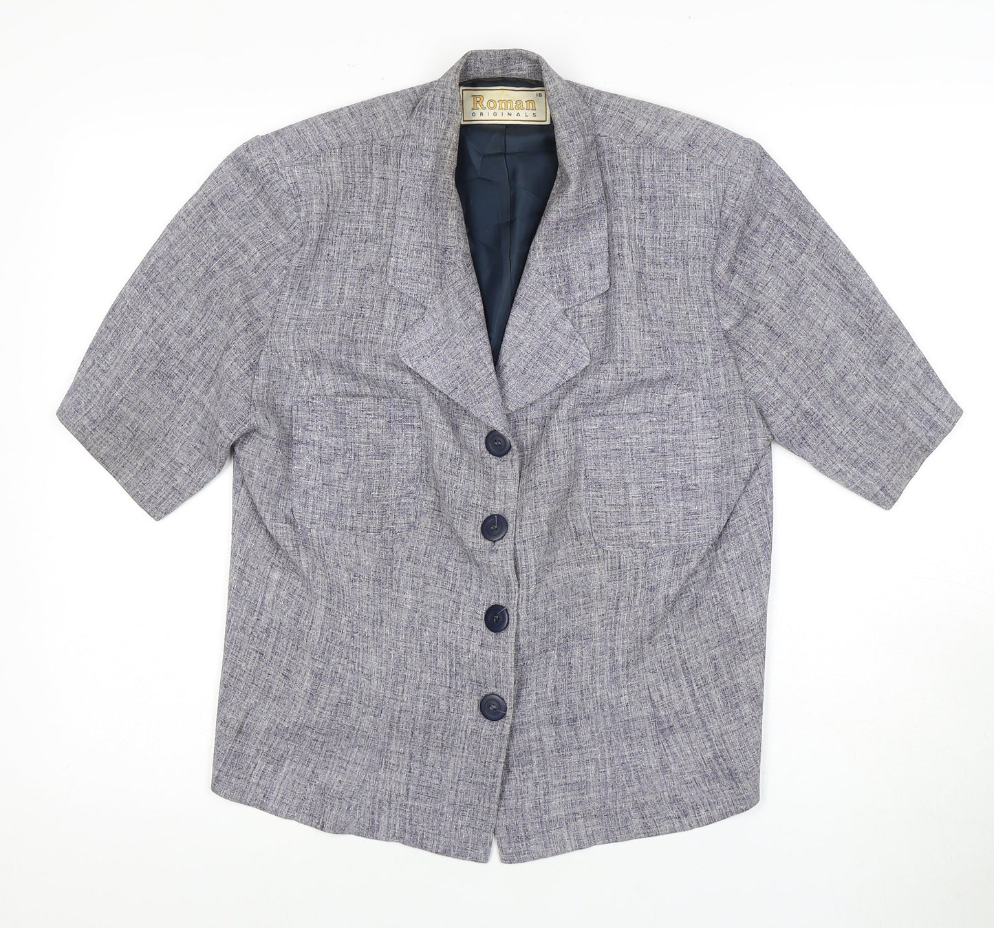 Roman Originals Women's Grey Blazer, Size 16, Regular Fit