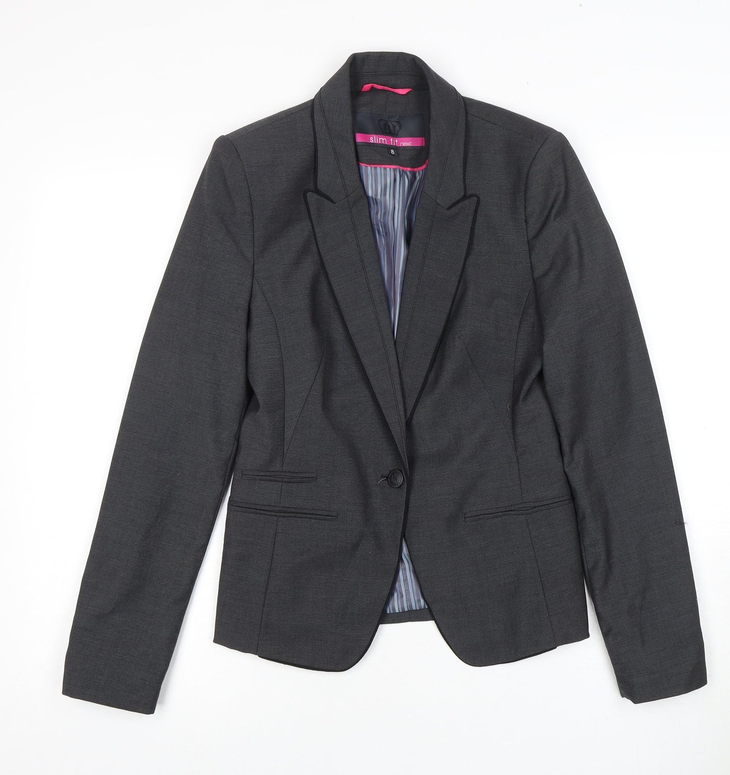 Next Women's Black Slim Fit Suit Jacket Size 8