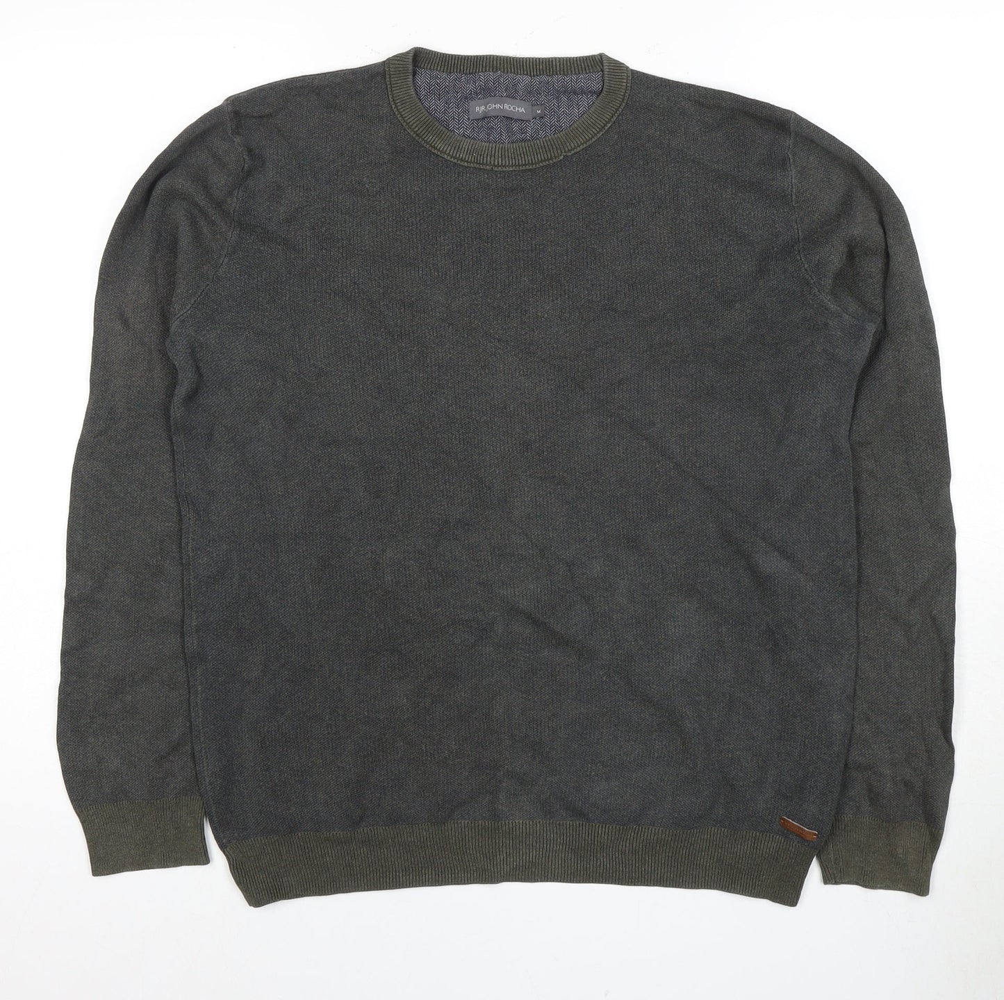 RJR John Rocha Men's Grey Cotton Pullover Jumper M