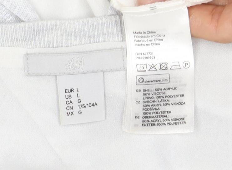 Womens UK Size L H&M White Basic Blouse
