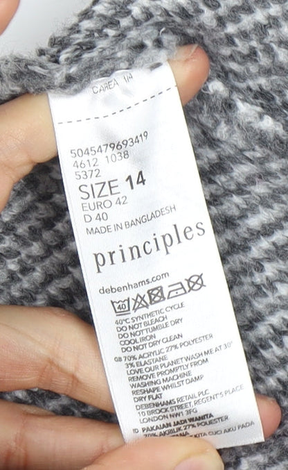 Womens UK Size 14 Principles Grey Cardigan Jumper