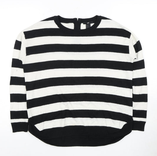 H&M Women's Black Striped Pullover Jumper S