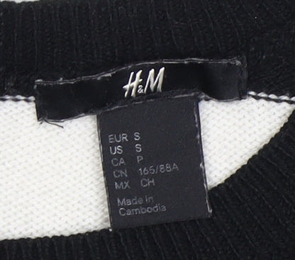H&M Women's Black Striped Pullover Jumper S