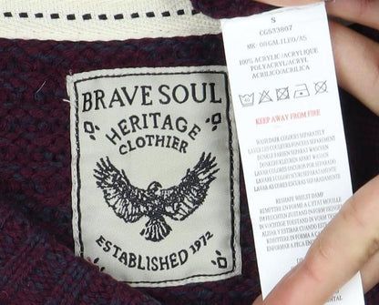 Brave Soul Men's Multicoloured S Pullover Jumper