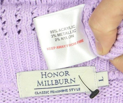 Womens UK Size L Honor Millburn Purple Cardigan Jumper