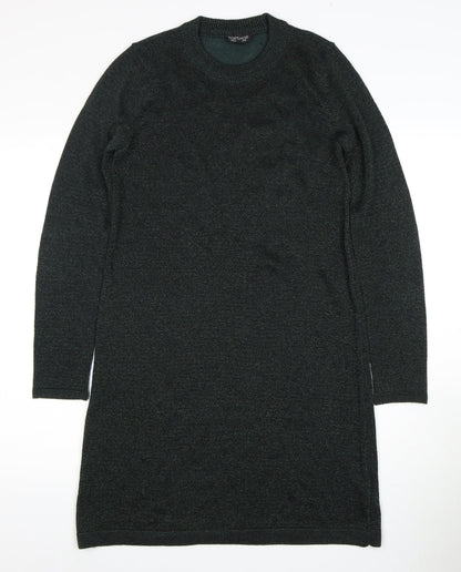 Topshop Women Green Knit Pullover Dress Size 10