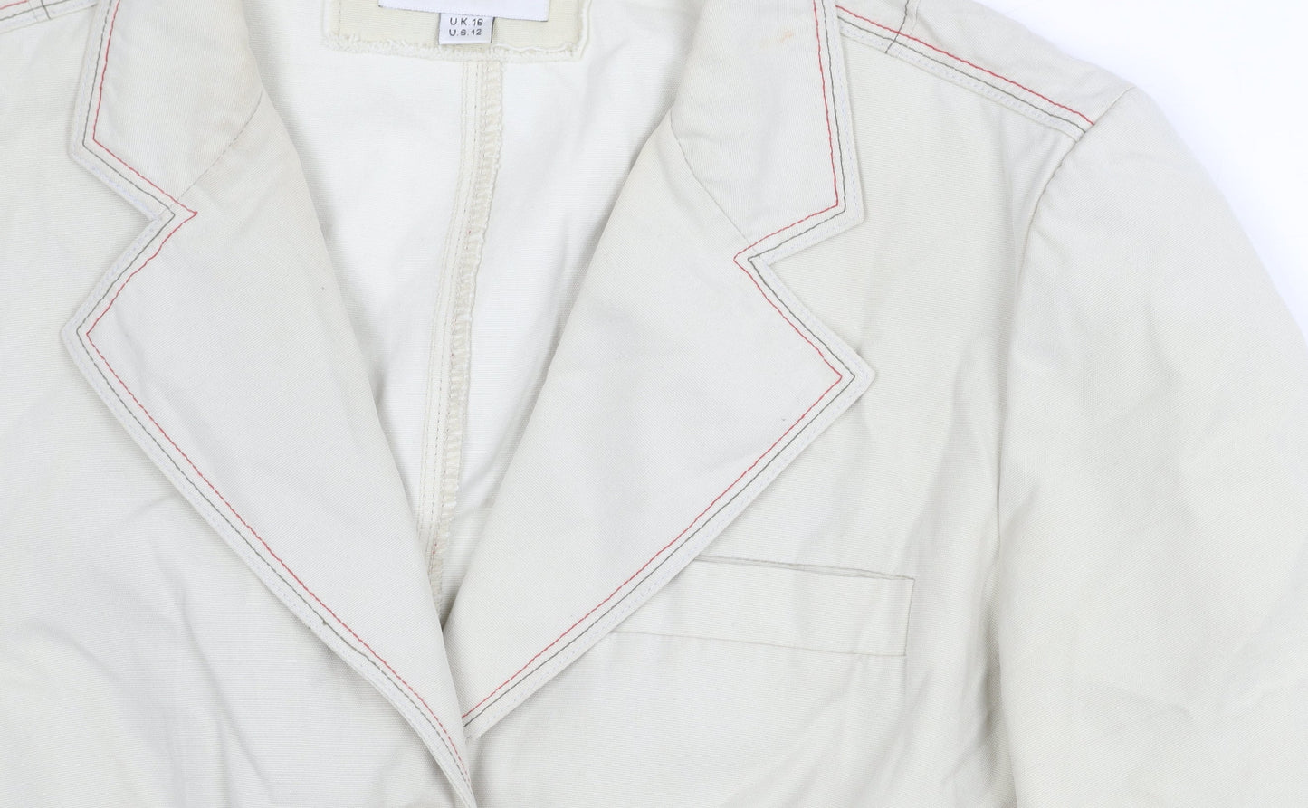 Womens UK Size 16 Whistles Ivory Basic Jacket