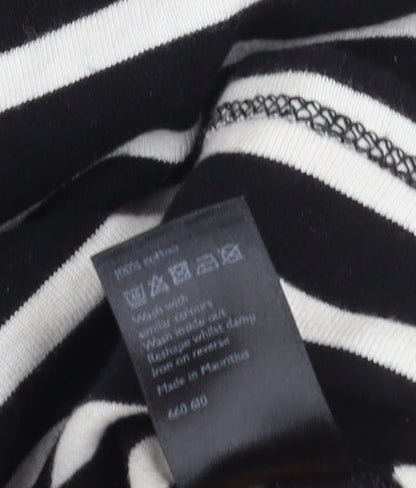 John Lewis Women's Black Striped T-Shirt Size 10