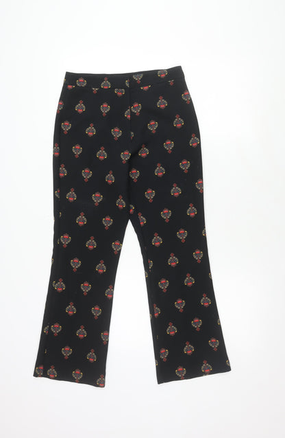 Womens UK Size 8 Topshop Regular Fit Casual Black Trousers