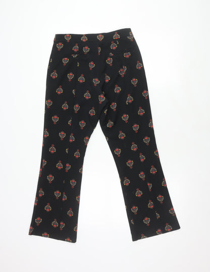 Womens UK Size 8 Topshop Regular Fit Casual Black Trousers