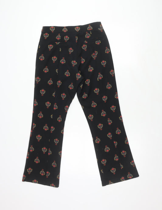 Topshop Women's Black Paisley Trousers Size 8 Regular