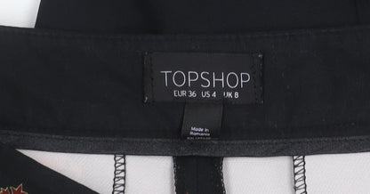 Womens UK Size 8 Topshop Regular Fit Casual Black Trousers