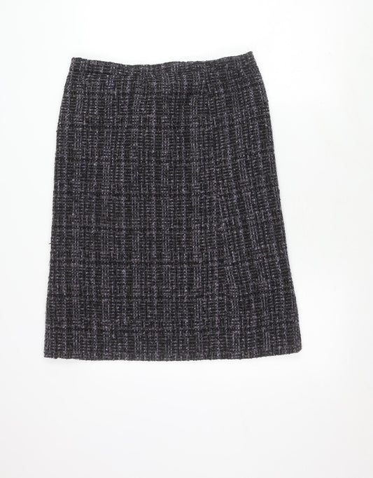 Eastex Women's Black Check Skirt, Size 14, Pencil Style