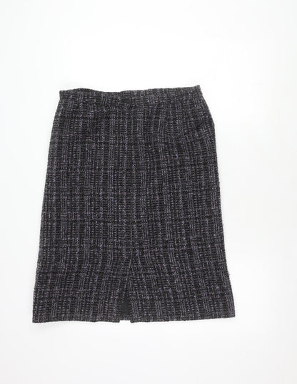 Eastex Women's Black Check Skirt, Size 14, Pencil Style