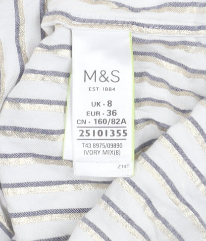 Womens UK Size 8 Marks and Spencer Ivory Basic Blouse