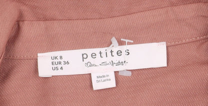Miss Selfridge Women Pink Shirt Dress UK 8 Petites