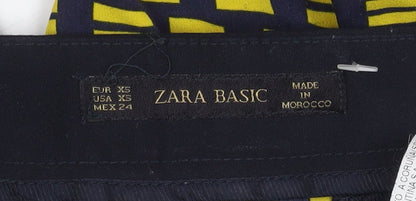 Zara Basic Women's Multicoloured Geometric Trousers XS