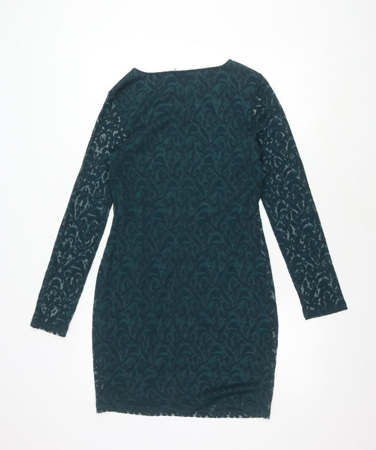 Oasis Women's Green Long Sleeve Dress - M