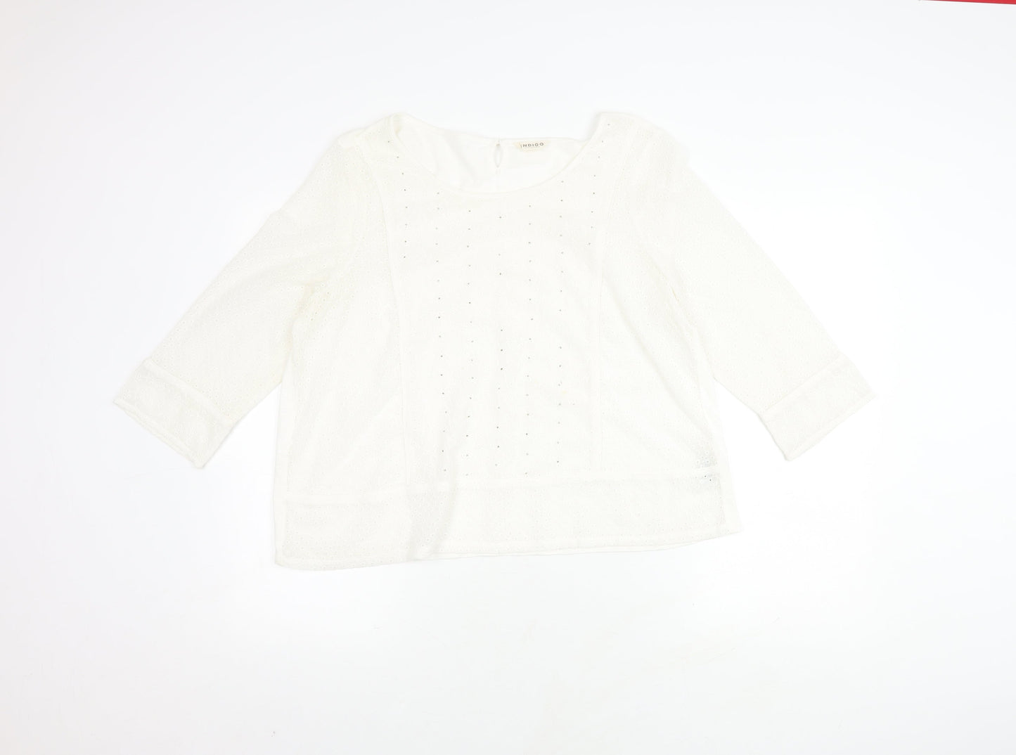 Womens UK Size 18 Marks and Spencer Ivory Basic Blouse