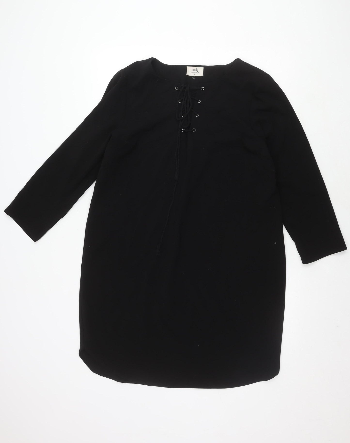 hush Women's Black Lace-Up Dress Size 16