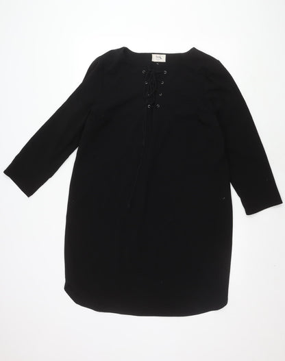 hush Women's Black Lace-Up Dress Size 16