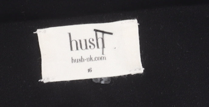 hush Women's Black Lace-Up Dress Size 16