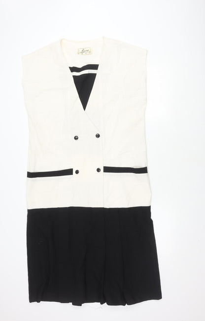 Lemona Women's Ivory Black Colourblock Dress Size 16