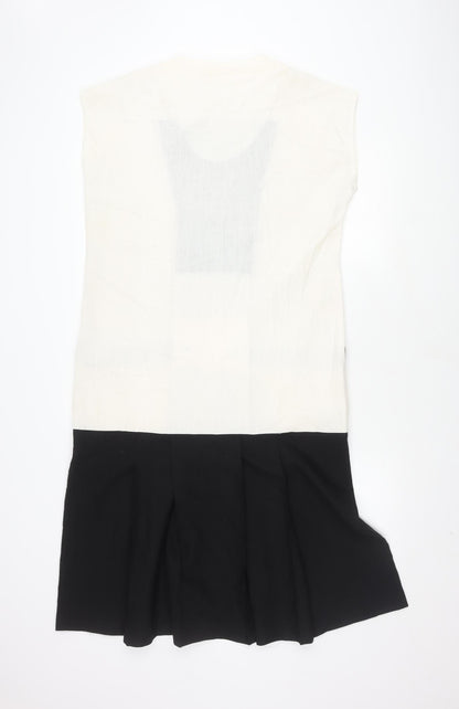Lemona Women's Ivory Black Colourblock Dress Size 16