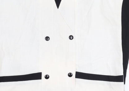 Lemona Women's Ivory Black Colourblock Dress Size 16