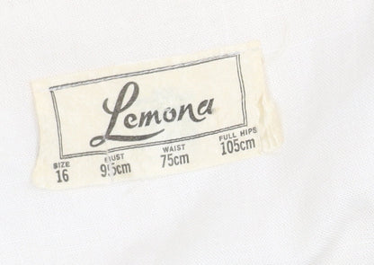 Lemona Women's Ivory Black Colourblock Dress Size 16