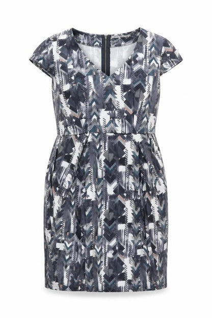 Voulez Vous Grey Geometric Bodycon Dress 14