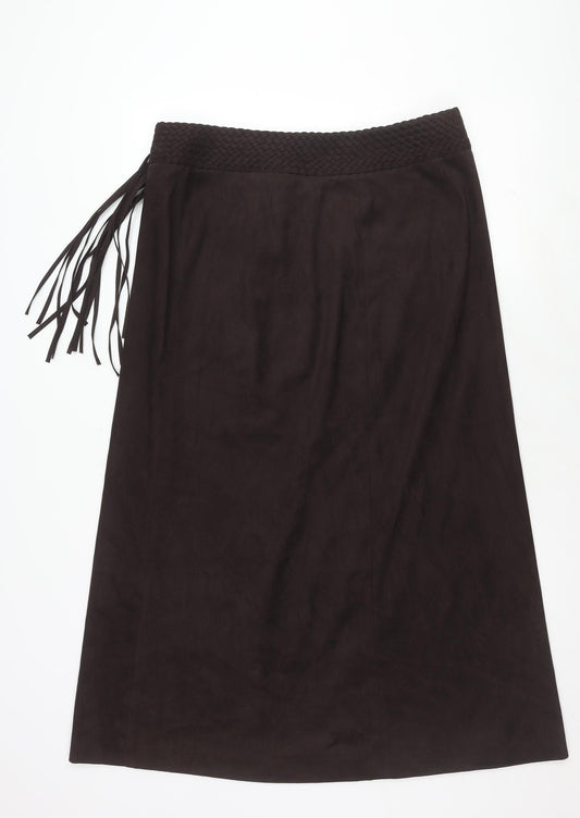 Next Women's Black Fringe Skirt Size 16