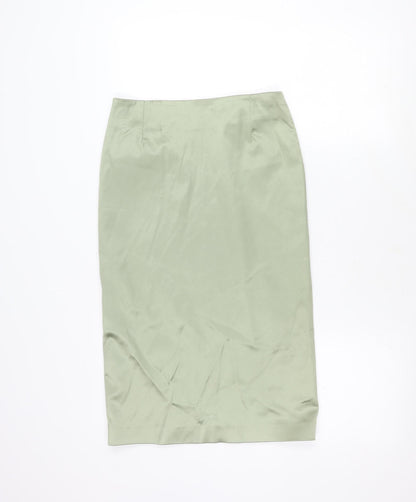 Coast Women's Green Satin Pencil Skirt Size 8