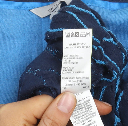 Womens UK Size 14 Marks and Spencer Blue Basic Blouse