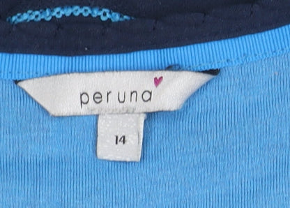 Womens UK Size 14 Marks and Spencer Blue Basic Blouse