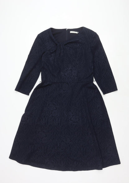 Kaliko Black Long Sleeve Dress, Size 10, Floral, Elegant