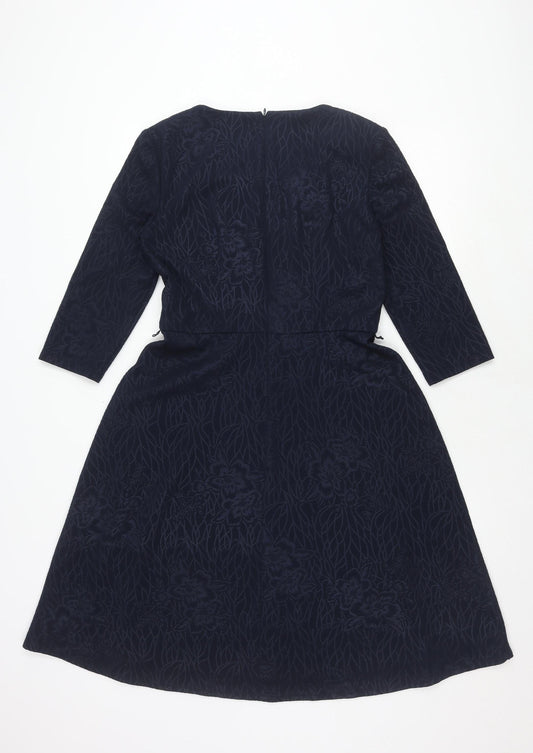 Kaliko Black Long Sleeve Dress, Size 10, Floral, Elegant