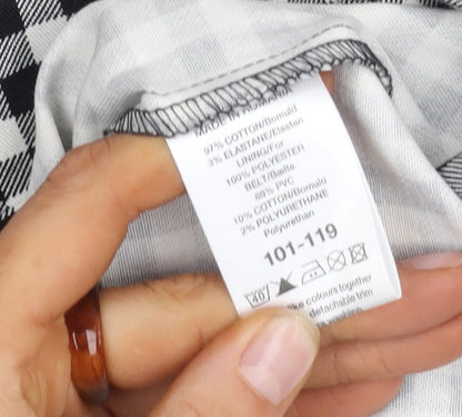 Next Women's Black White Check Strapless Dress Size 12